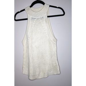 Cream Crotchet High Neck Top
